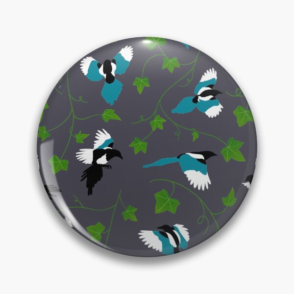 Item preview, Magpies and ivy leaves pattern designed and sold by BookshireCat.