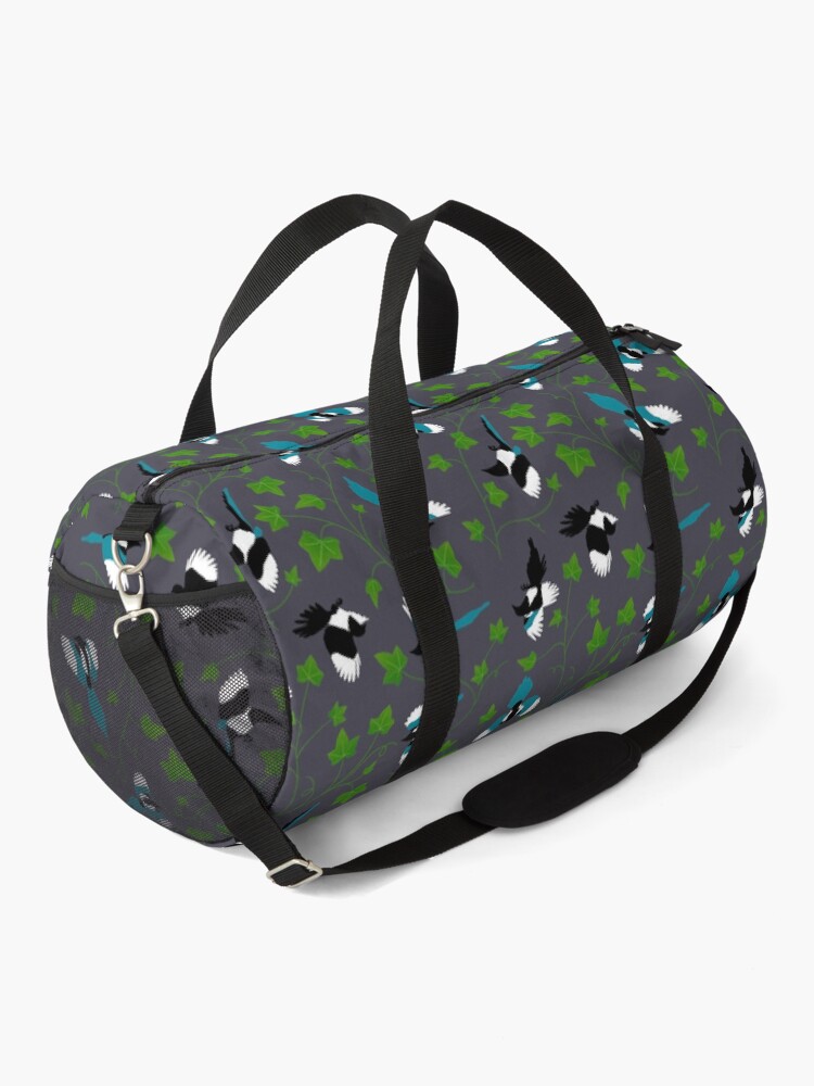 Alternate view of Magpies and ivy leaves pattern Duffle Bag