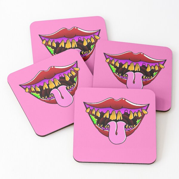 Item preview, Baby pink Funny mouth, tongue and funny teeth design designed and sold by LPdesigns2020.