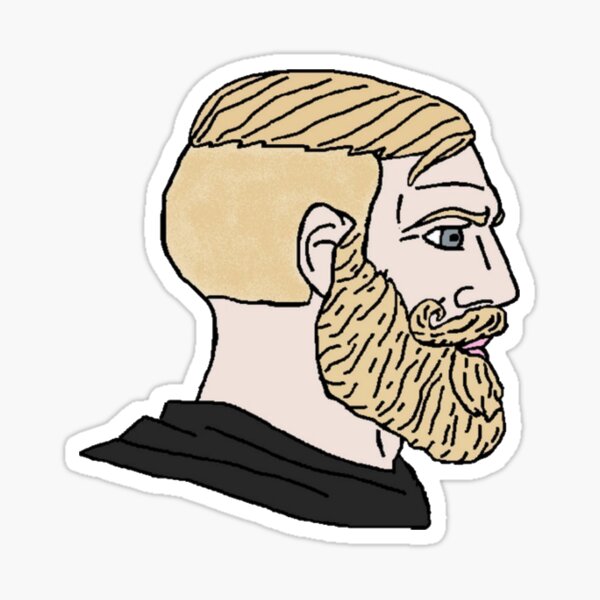 blonde chad, yes chad meme, twitter giga chad meme Active Sticker