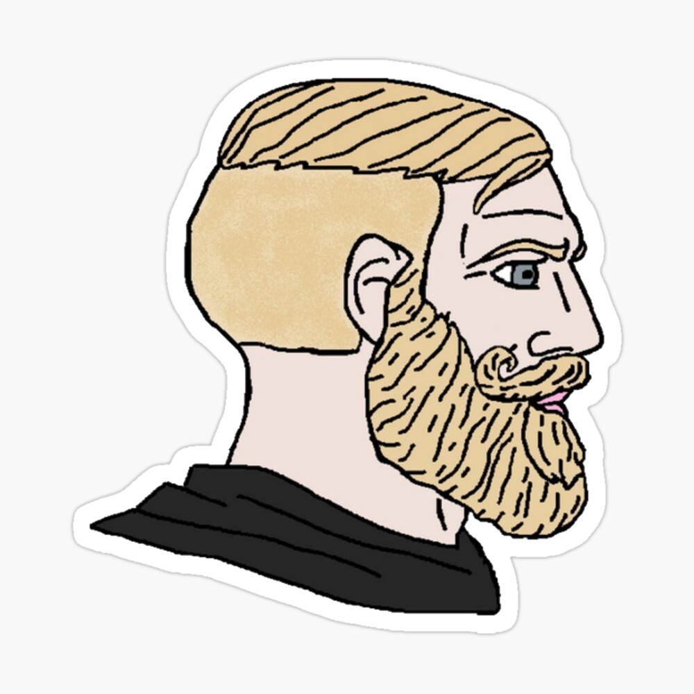 chad meme face \ chad face approving \ affirmative chad | Sticker