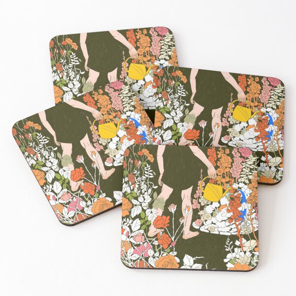 Item preview, Garden with blossoming flowers designed and sold by olevusArt.
