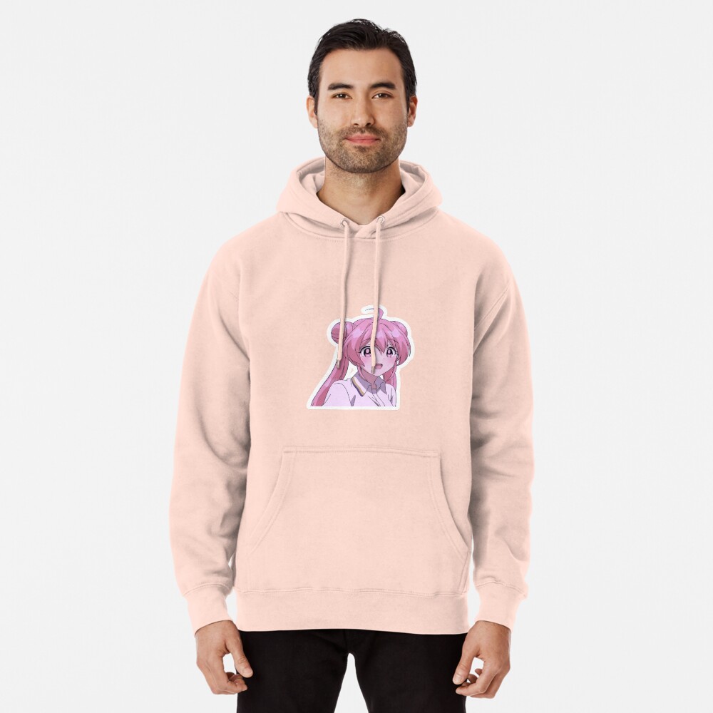 Light pink anime hoodie new arrivals