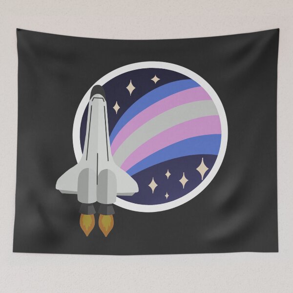 Item preview, Retro Rocket - Transgender Pride Flag designed and sold by AlexCliffyArt.