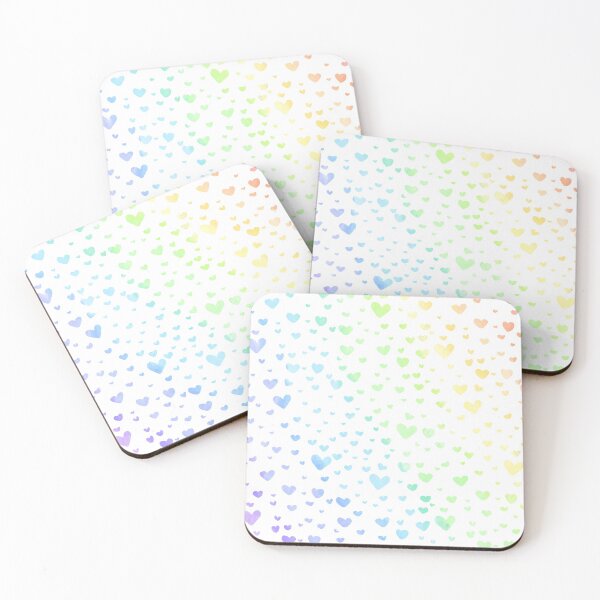 Item preview, Kawaii White Rainbow Hearts  designed and sold by graphicmeyou.
