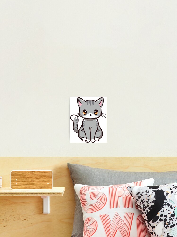 Cute Kawaii White Cat Neko Postcard for Sale by cchiaw