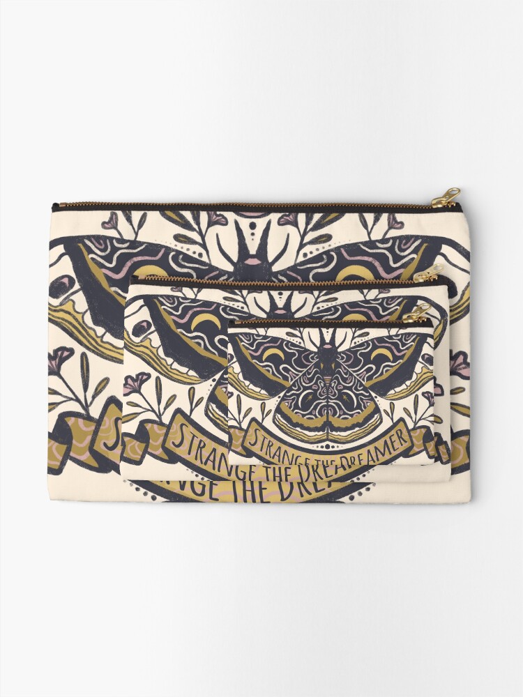 Alternate view of Strange the Dreamer Moth Zipper Pouch