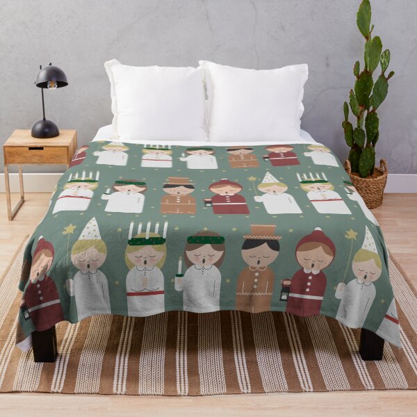 Item preview, Cute cartoon kids at Saint Lucy at Christmas pattern designed and sold by EngineerGoC.