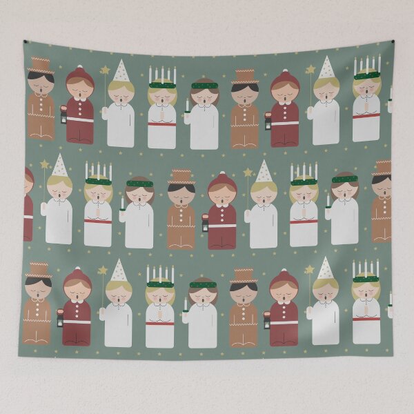 Item preview, Cute cartoon kids at Saint Lucy at Christmas pattern designed and sold by EngineerGoC.