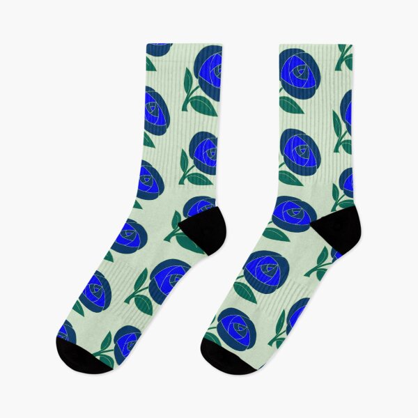 Item preview, Retro Seventies style rose flower blue designed and sold by aapshop.