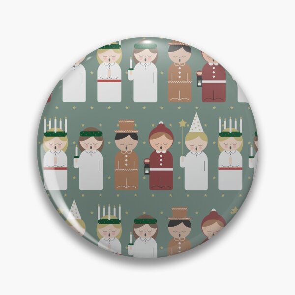 Item preview, Cute cartoon kids at Saint Lucy at Christmas pattern designed and sold by EngineerGoC.