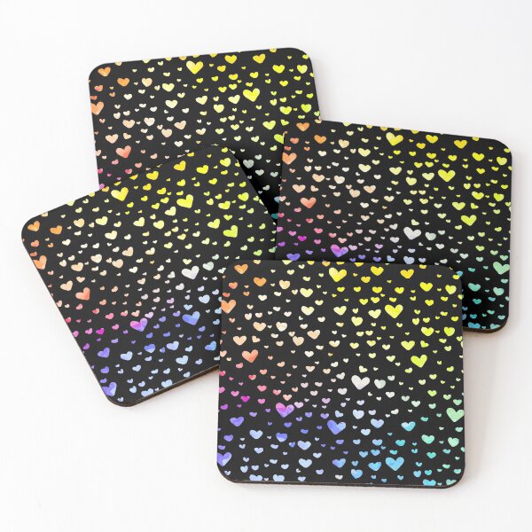 Item preview, Kawaii Black Rainbow Hearts  designed and sold by graphicmeyou.