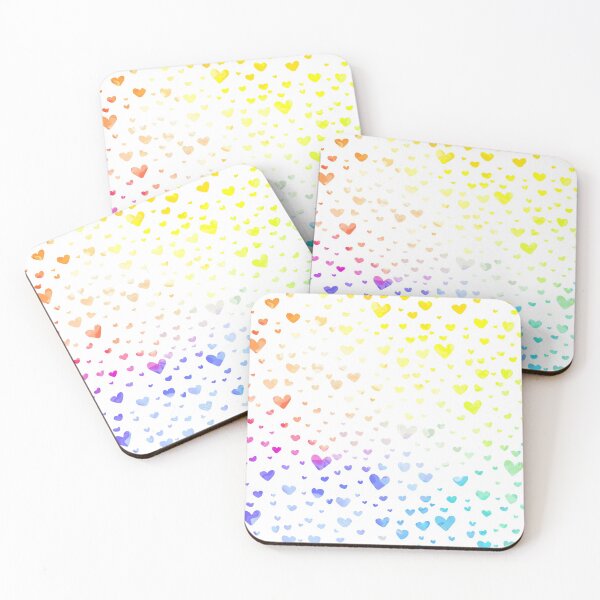 Item preview, Kawaii White Rainbow Hearts  designed and sold by graphicmeyou.