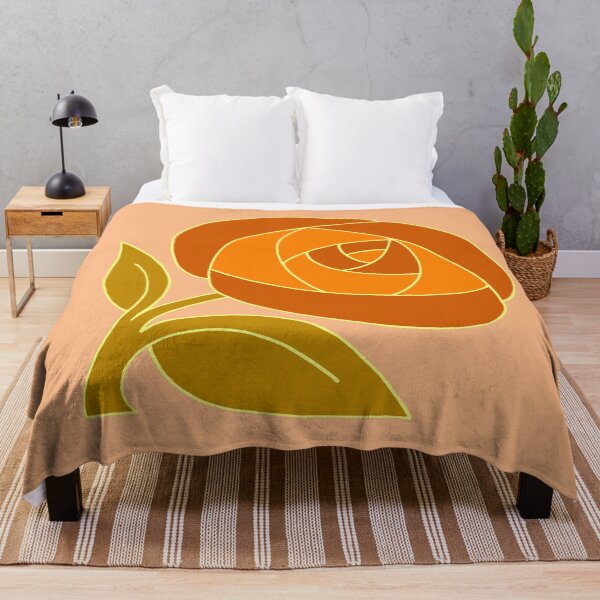 Item preview, Retro Seventies style rose flower orange designed and sold by aapshop.
