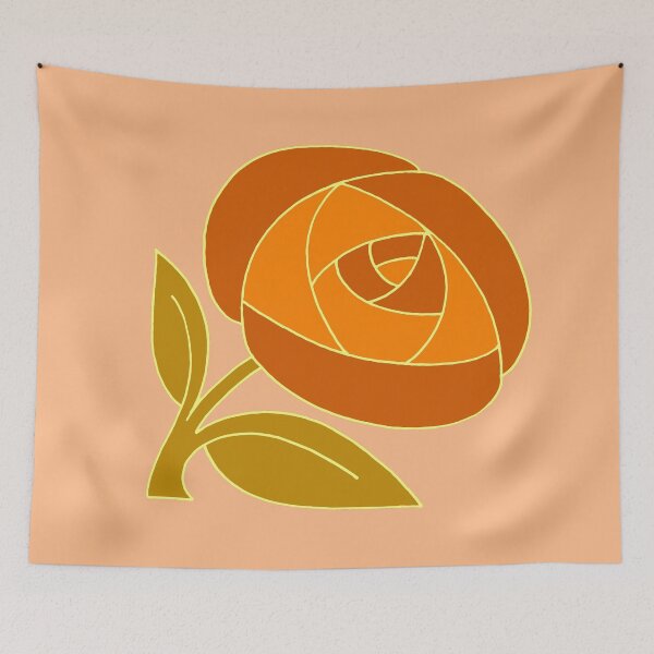 Item preview, Retro Seventies style rose flower orange designed and sold by aapshop.