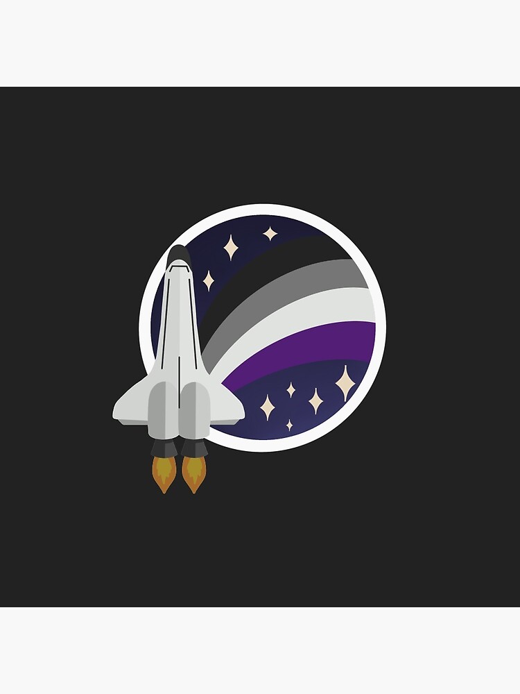 Disover Retro Rocket - Asexual Pride Flag Pin Button