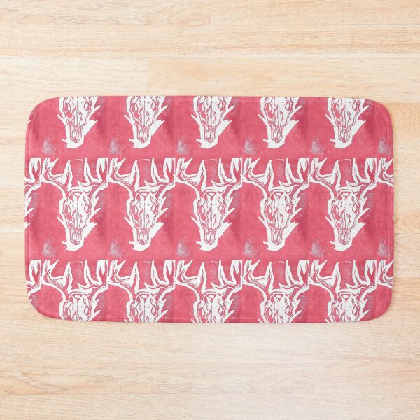 Item preview, Red Deer Skull Lino Cut Print designed and sold by Libby Snow.