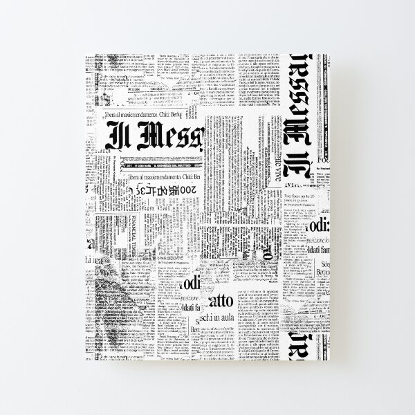 Black And White Collage Of Grunge Newspaper Fragments Canvas Mounted Print