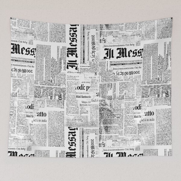 Item preview, Black And White Collage Of Grunge Newspaper Fragments designed and sold by artsandsoul.