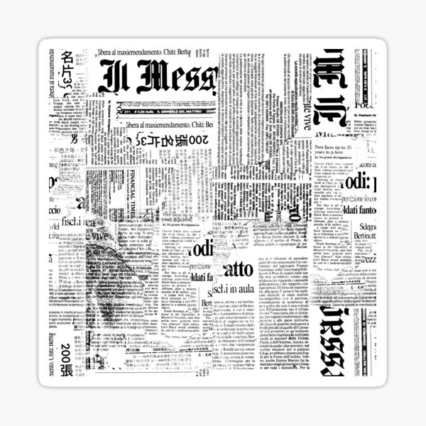 Item preview, Black And White Collage Of Grunge Newspaper Fragments designed and sold by artsandsoul.