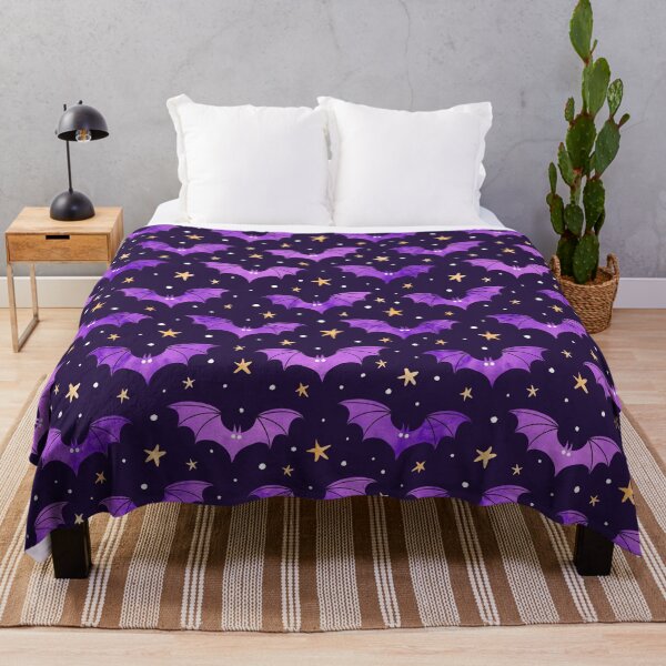 Item preview, Watercolor Bats Purple on Black designed and sold by Paisley Yazel.