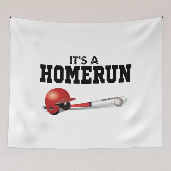 Item preview, It's A Homerun, With Baseball Helmet And Baseball Bat designed and sold by 4AllTimes.