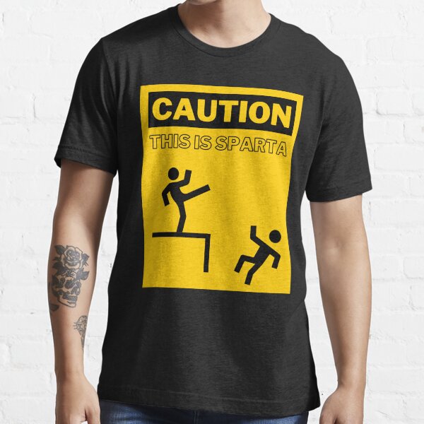 Caution This Is Sparta Cool T-shirt Funny Tee Shirt Spartan T