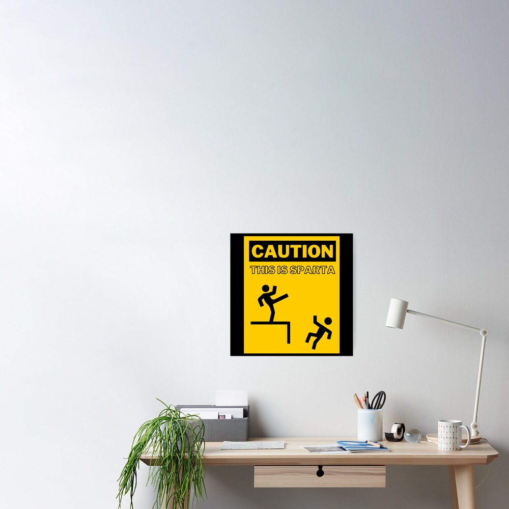 Caution This Is Sparta Funny Sign 8 x 12 Aluminum Metal Sign