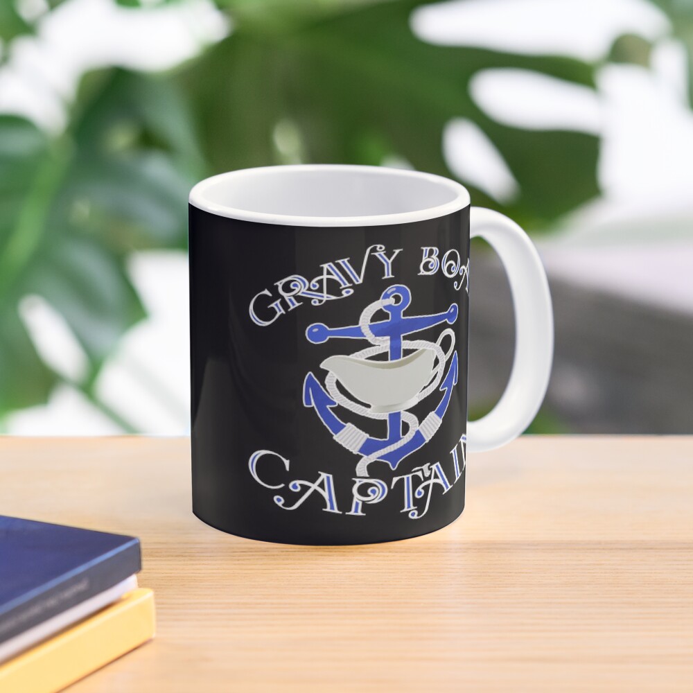 "Gravy Boat Captain Funny Gravy Lovers Boat Anchor with Anchor Rope Maritime Design" Coffee Mug