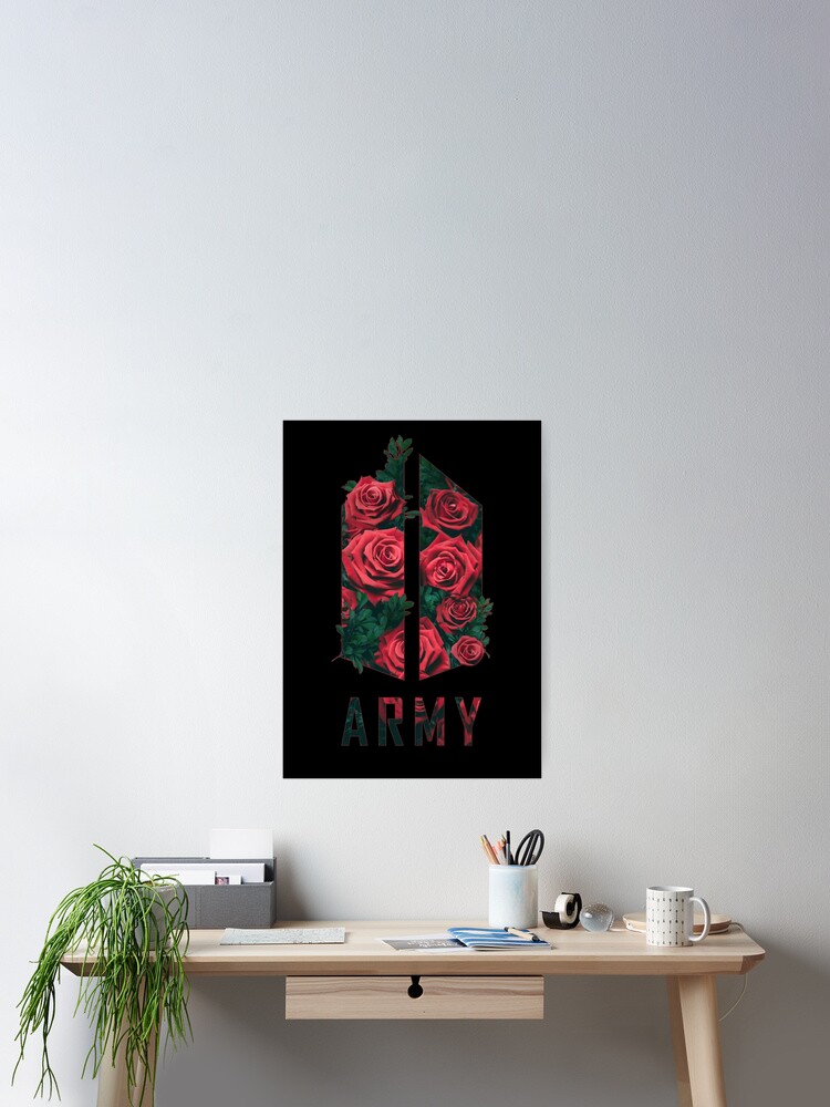 BTS Army logo (rose texture flowers) | Kpop Army | RM, Suga