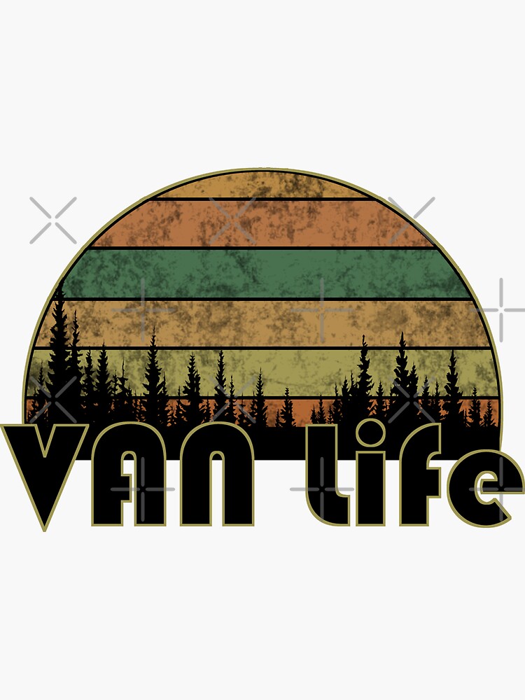 Thumbnail 3 of 3, Sticker, Van Lovers, Retro Minimalist Van Life designed and sold by MoCalli.