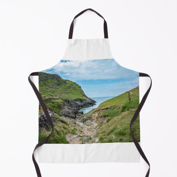 Item preview, Welsh Coastal Path, Gower, South Wales. The rocky path down to Mewslade Bay at high tide designed and sold by yackers1.