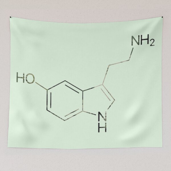 Item preview, Serotonin Chemical Structure designed and sold by radiantdark.