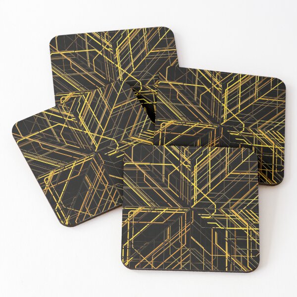 Item preview, Random Line Patterns in Yellow and Black  designed and sold by Lyle Hatch.