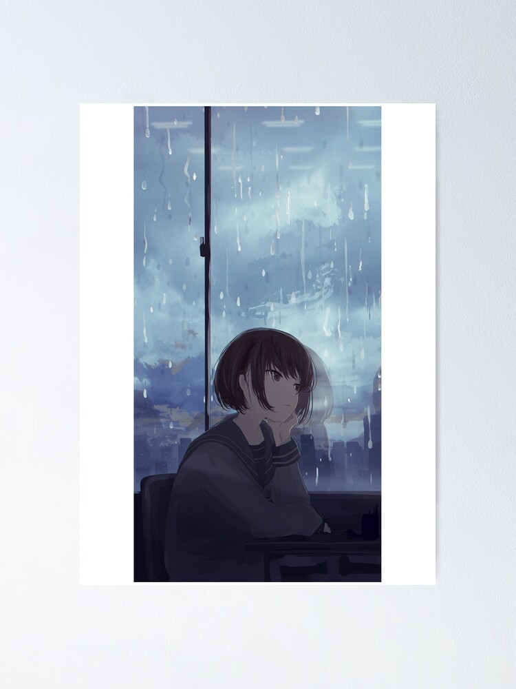 Wallpaper ID: 121736 / anime, anime girls, rain, umbrella, watermarked  Wallpaper