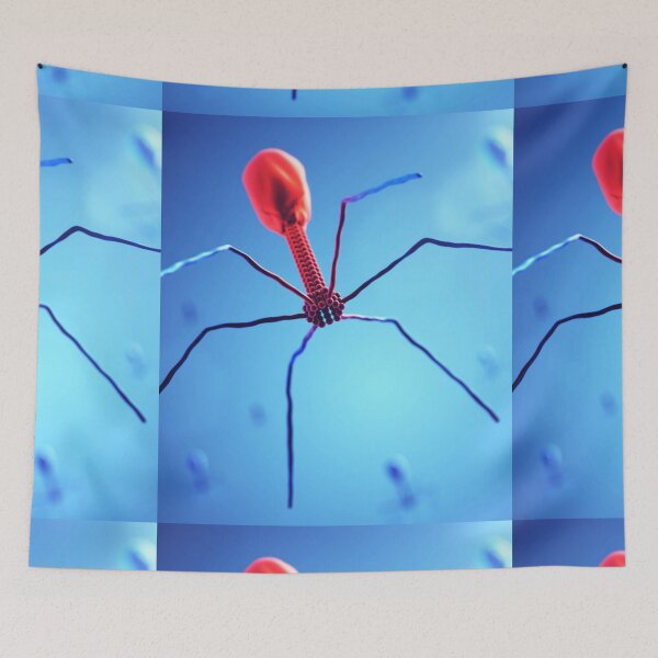 Item preview, 3D ATTACK OF BACTERIOPHAGE MICROSCOPIC IMAGE PHOTO..Microbiology designed and sold by Hippiesole.
