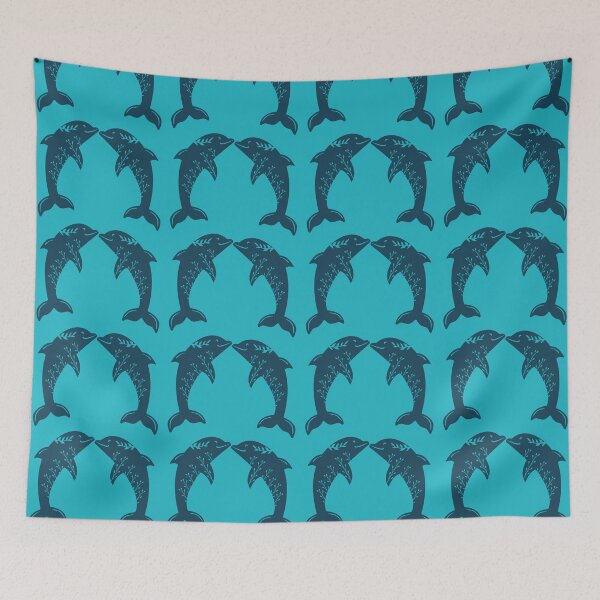 Item preview, Cute Dolphins On Turquoise designed and sold by SharksOnShore.