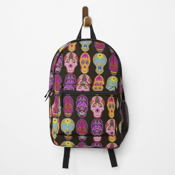 Item preview, Sugar Skulls Pattern in 5 Different Styles on Black Background designed and sold by ibadishi.
