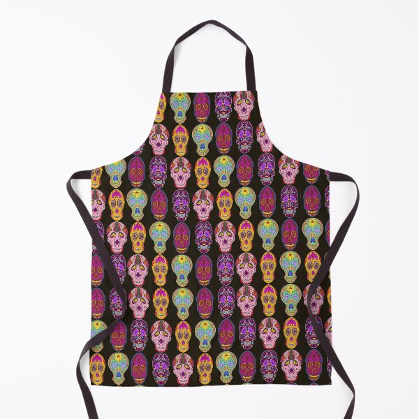 Artikelvorschau, Sugar Skulls Pattern in 5 verschiedenen Stilen auf schwarzem Hintergrund entworfen und verkauft von ibadishi.