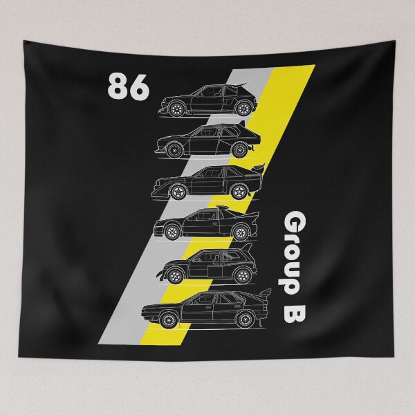 Item preview, Group B rallycars grey and yellow designed and sold by purpletwinturbo.