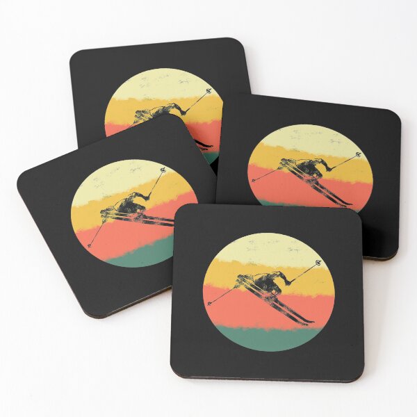 Item preview, Retro Downhill Snow Skiing Ski Jump Vintage Style print designed and sold by NoveltyMerch.