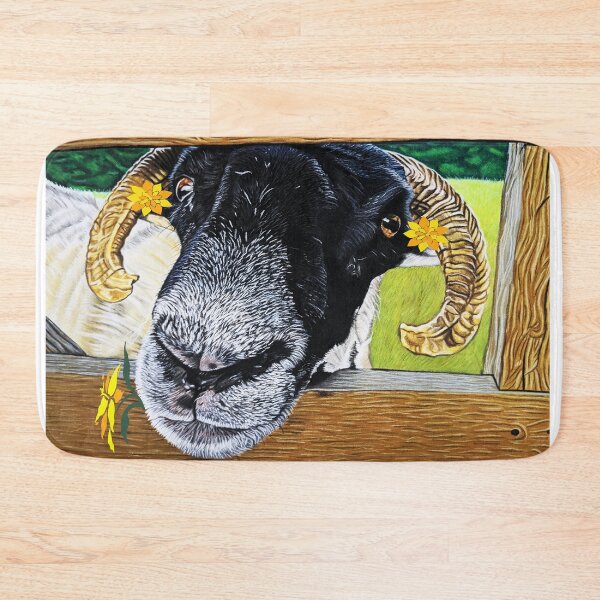 Item preview, Ewe - sheep - cheeky sheep with flowers - lamb - lambs - farm - farming - flowers designed and sold by IslesArt.