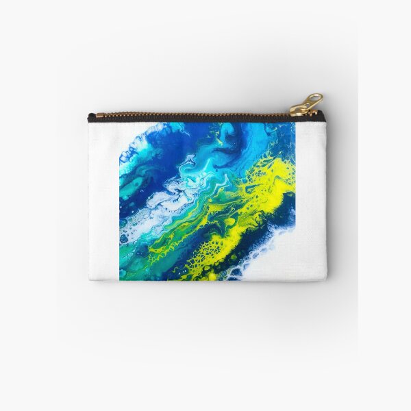 Item preview, Yellow and blue pour designed and sold by artworkbyevie1.