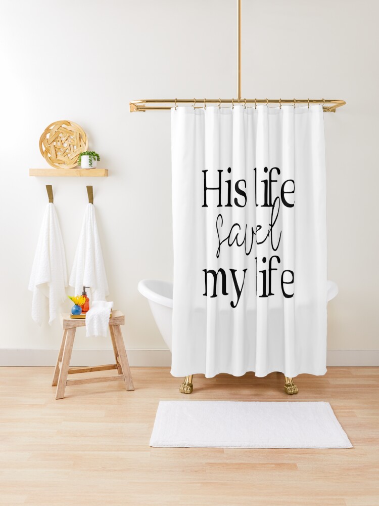 Rideau De Douche Sa Vie M A Sauve La Vie Citation Chretienne Religieux Inspirant Par Pmarchanti Redbubble