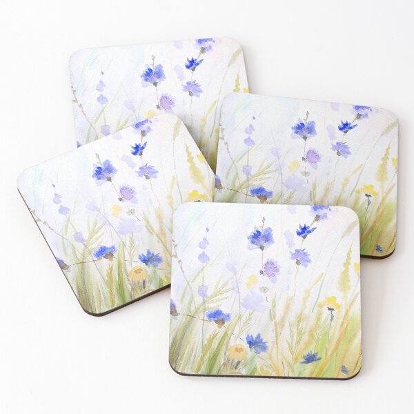 Item preview, Wildflowers. Light purple cornflowers, rye. Summer flowers. White and soft colord designed and sold by ElenaGalaxyArt.