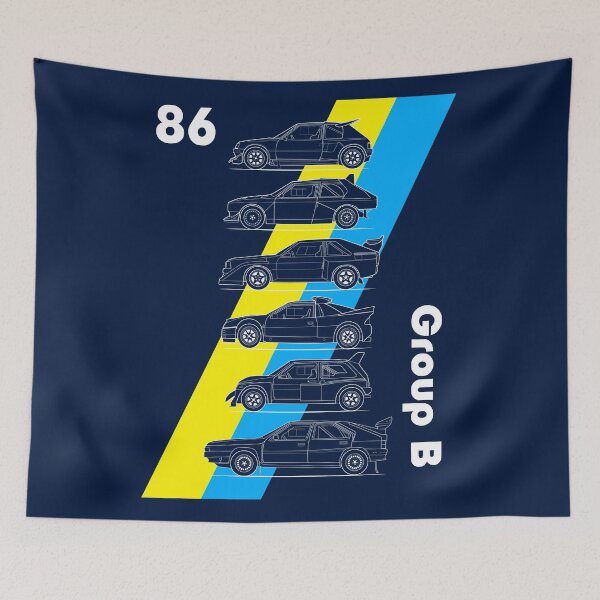 Item preview, Group B rallycars yellow and blue designed and sold by purpletwinturbo.