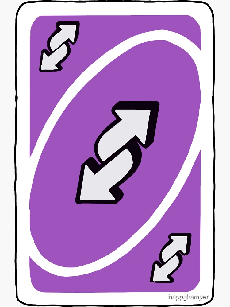 Purple Uno Reverse Card Sticker for Sale by rhd18