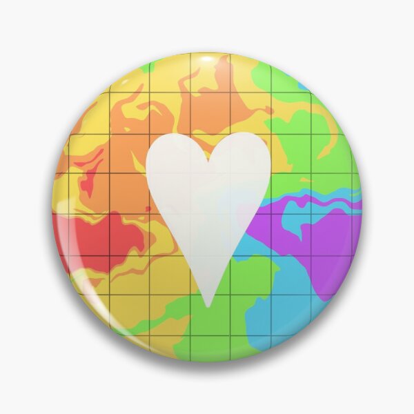 Rainbow Grid Heart Pin