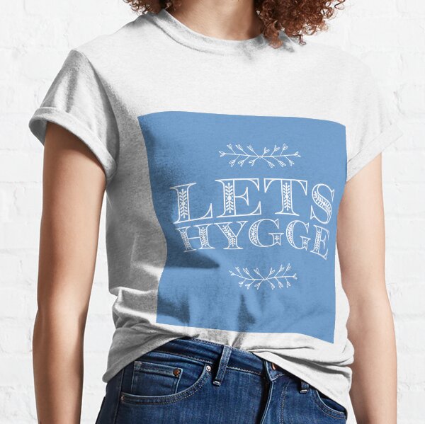 Item preview, Lets Hygge on a blue background designed and sold by urbanbuzzz.