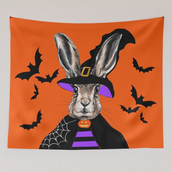 Item preview, Halloween cute hare bunny boo designed and sold by PG Illustration.